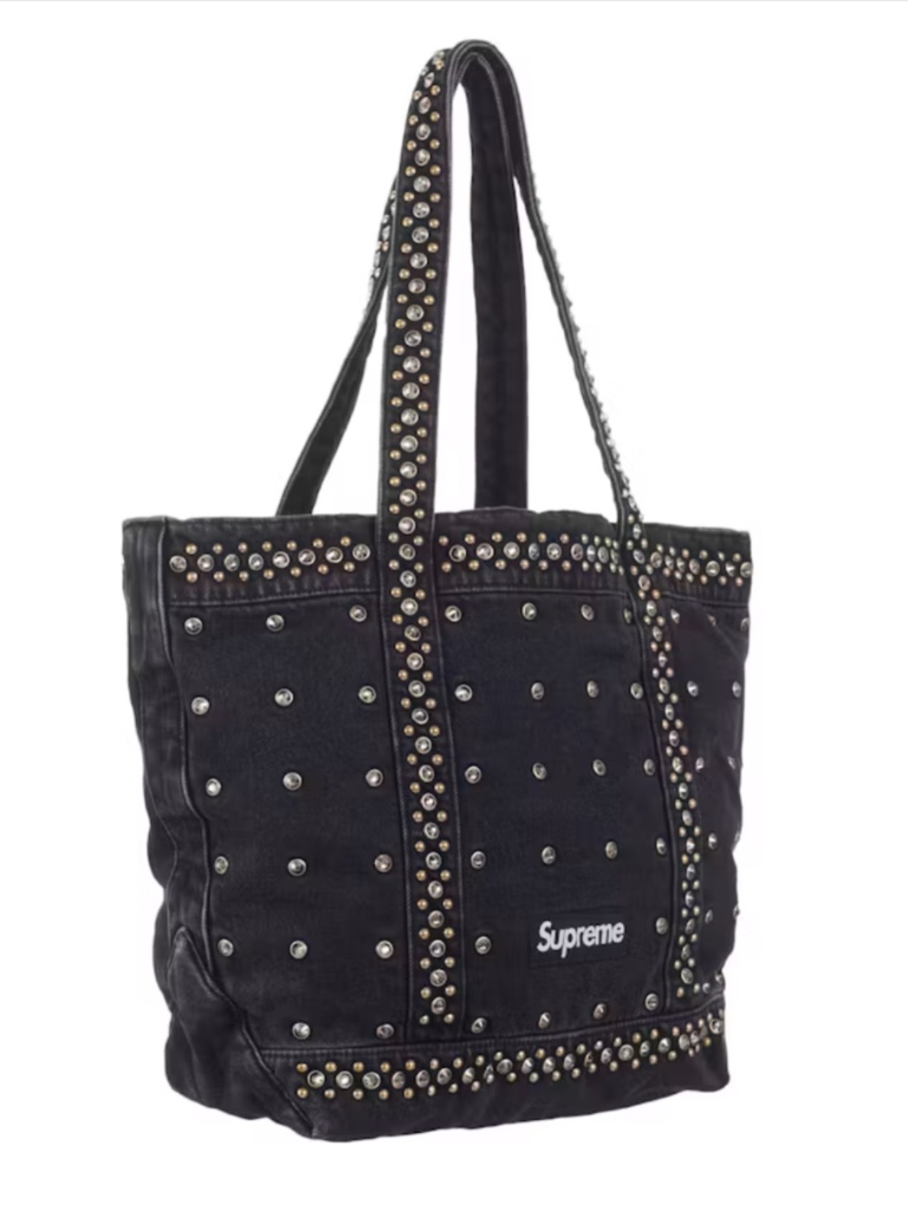 Supreme/b.b. Simon Denim Tote Bag with rhinestones